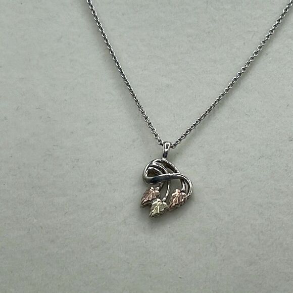 10K Dakota gold and sterling silver pendant and silver chain - Picture 2 of 10